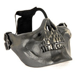 UKARMS AC-104S Tactical Skull Skeleton Half Mask for Airsoft in Black and Silver