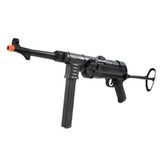 AGM MP40 MP007 Metal Rifle Airsoft Gun       Full Metal Construction     Metal Gearbox     68 Rd. Magazine Included     8.4 V. Rechargeable Battery & Wall Charger Included     330-350 FPS     12-13 RPS     Semi, Full Auto, & Safety Functionality     Effective Range: 160-180 Ft. Accuracy     Adjustable Hop-up System   Under-folding Metal Stock