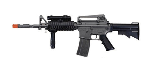 Fully Automatic M4 RIS Airsoft AEG Rifle w/ PEQ Box and Tactical Foregrip