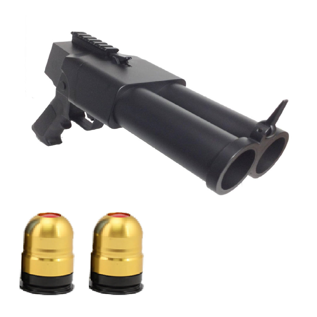 Double Barrel Pistol Grenade Launcher w/ TWO Grenade Shells!