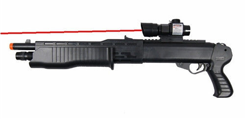 UKARMS Tactical Pump Action Airsoft Pistol Grip Shotgun with Laser