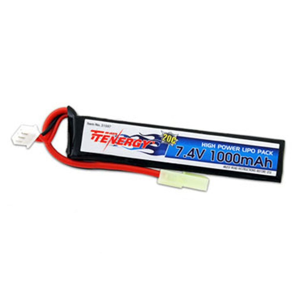 Tenergy Lipo 7.4v 1200mah 20c Short Stick Airsoft Battery Pack