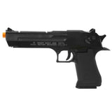 CO2 Blow Back Desert Eagle Semi/Full Auto - Fire mode/s: Semi/Full Auto  Velocity: 305-320 fps w/ .2g  Effective range: 120 feet  Rate of fire: 650 RPM  Hop Up: Adjustable  Weight: 2.5 lbs  Magazine capacity: 21 rds  Locking slide: Yes  Open ejection port: Yes  Gas type: 12 gram CO2 Cartridge