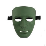 Full Face Plastic Plain Mask Green/black for Airsoft