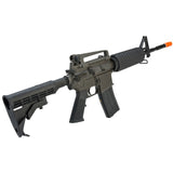 King Arms Full Metal Fully Licensed Colt M4A1 Carbine Airsoft Gas Blowback Rifle - Magazine Capacity: 50 Rounds Firing Mode: Semi Automatic, Full Automatic and Safety Hop-up: Adjustable Overall Length: 770mm (850 with stock extended) Inner Barrel Length: 368mm. The King Arms M4 GBB uses AEG type tight bore inner barrels. Gas: Green gas, propane adapter, co2 magazine. System: Open bolt Action: Gas blowback Caliber: 6mm / High grade bbs recommended. Muzzle Velocity: 330~380 FPS