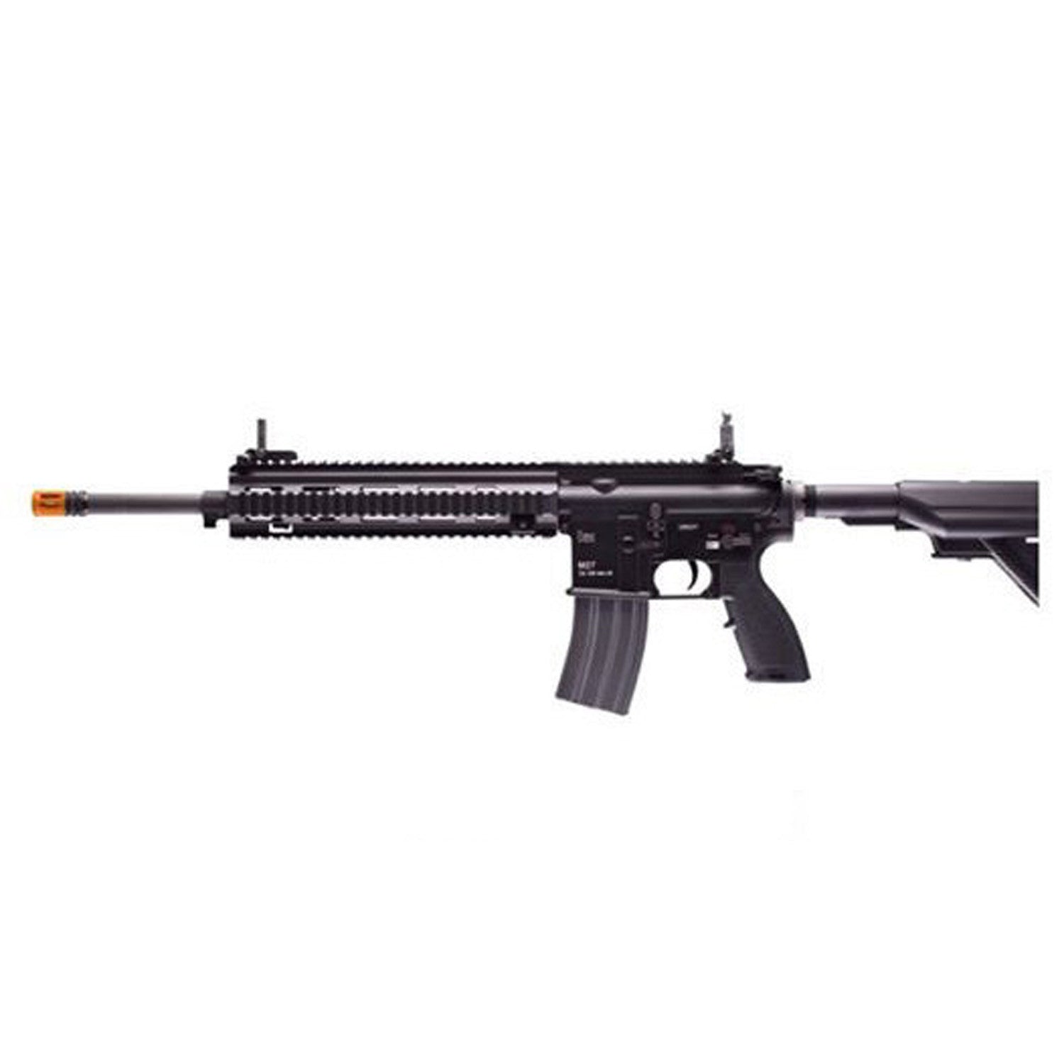 Limited Edition Elite Force H&K M27 - Charging Handle with Realistic M27 Lever Full Metal Receiver and RIS Detachable Front and Rear Flip-Up Iron Sights Retractable Stock with Easy Access Battery Compartment Ergonomic Motor Grip Full Metal, Fully Upgradeable 8mm Bearing Version 2 Gearbox