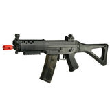 JG SIG 552 AEG Airsoft Gun       FPS 330-350     12-13 RPS     8.4 V. Rechargeable Battery & Wall Charger Included     300 Rd. High Cap. Magazine Included     Version III Gearbox     Ambidextrous Selector     Side Folding Stock     Wired to the Front     Manufacturer: Jing Gong