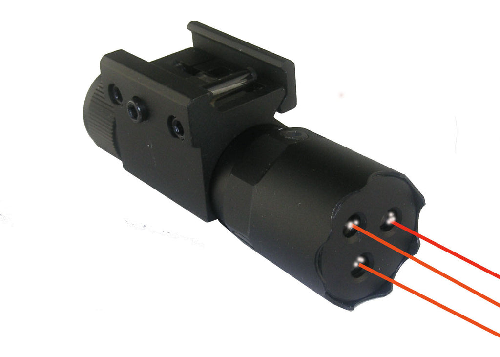 Tri-Beam Red Laser for Pistol and Rifle with Pressure Switch